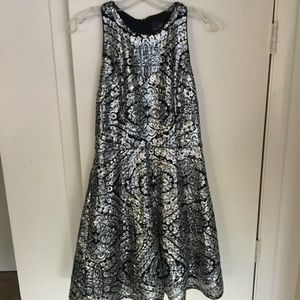 Adrianna Papell Silver Sequin Dress Size 8